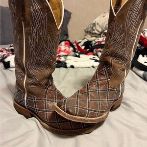 Macie Bean Brown and White Women's Western Boots